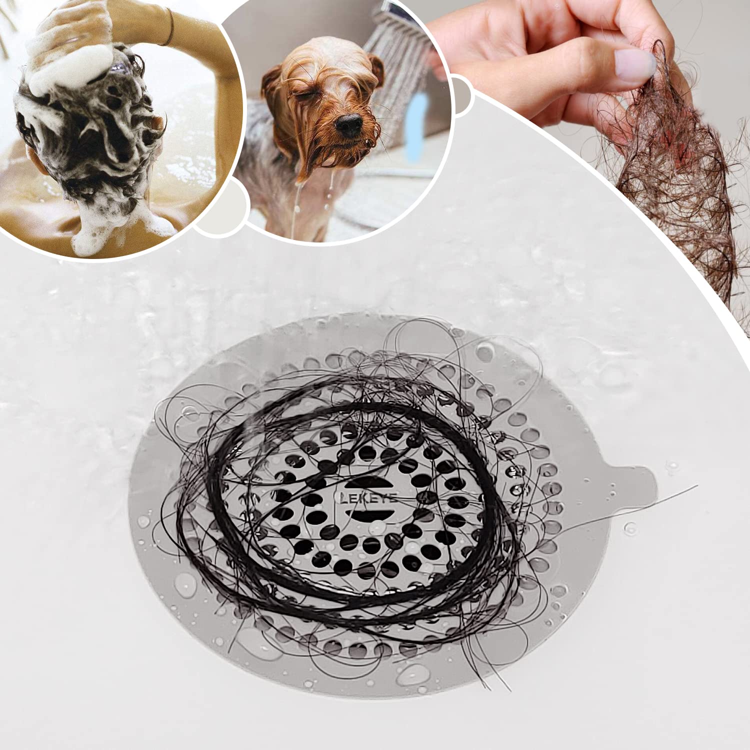 Lot De 2 Attrape-cheveux Jetables Pour Douche - Largeur 7 Cm, Longueur 10 M, Avec Raclette