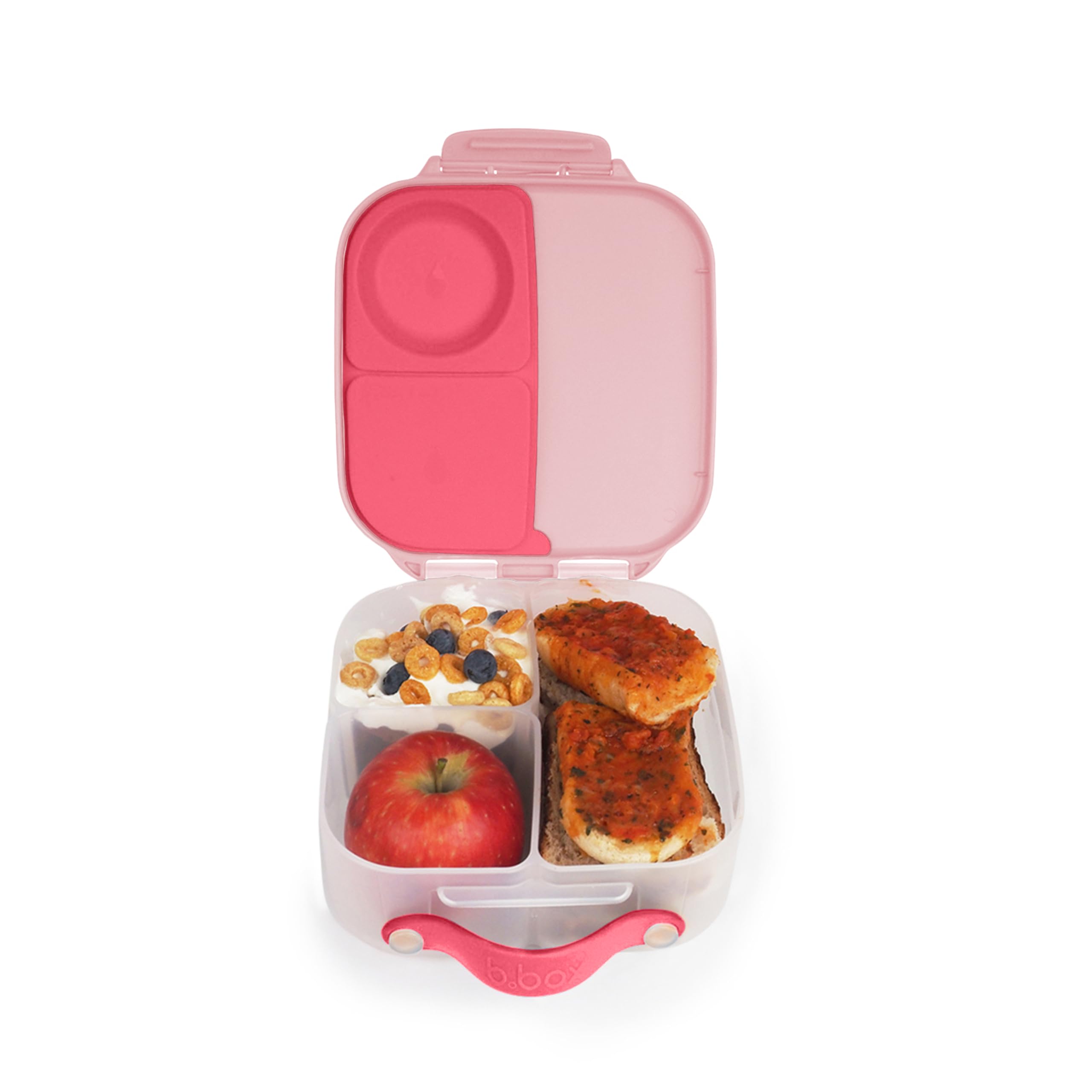 b.box Mini Brotdose für Kinder mit Fächern | Bento Box, 3 Fächer (2 Auslaufsicher) | Lunchbox für Gerichte & Snacks | Platz für Ganzes Obst | BPA-frei