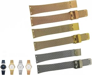 NZZXTO Replacement Watch Band for Bering Unisex Watch with Screw slim strap 18mm-14mm (hole spacing 10MM)