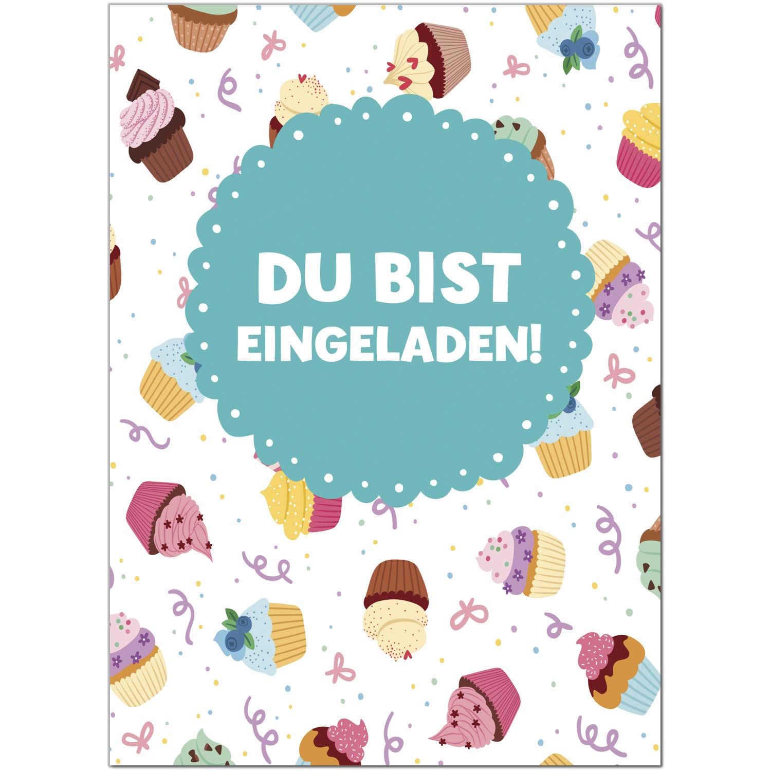 32 Cupcake Geburtstagseinladungen A6 – Bunte Party-Einladungen Mit Umschlägen, Made In UK