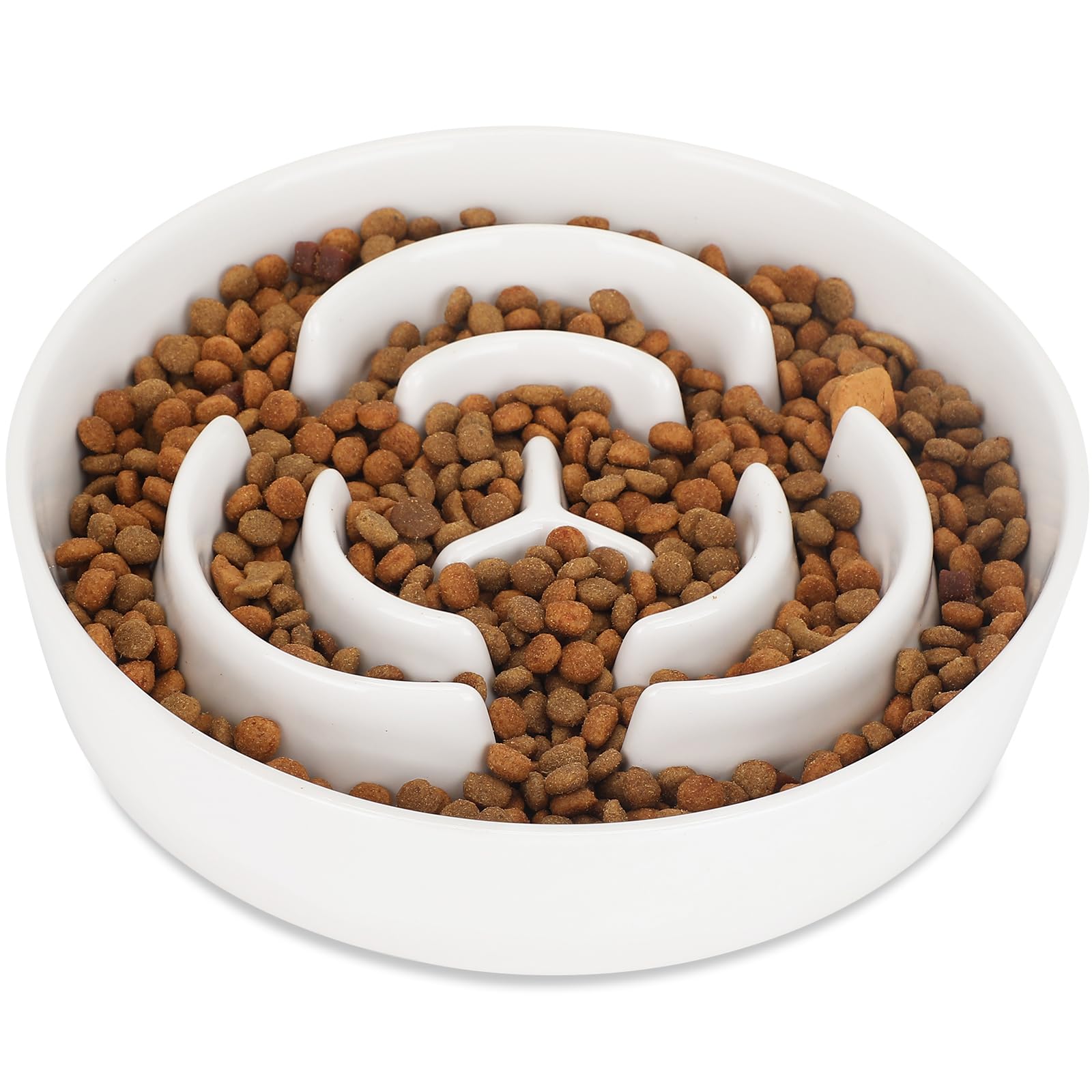 IDOGCHEW Slow Feeder Dog Bowl Ceramic, Slow Down Eating Food for Prevent Bloat Anti Choking, Maze Puzzle Feeder Feeding Bowls for Dogs Healthy Digestion Weight Control 20.5x4.5 cm(1.77x8.07 in)