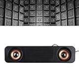 Portable Wired Speaker HiFi Stereo Subwoofer Desktop Long Speaker USB Powered 3.5mm Plug for TV Computer Tablet, Home Audio Theater Surround Sound System