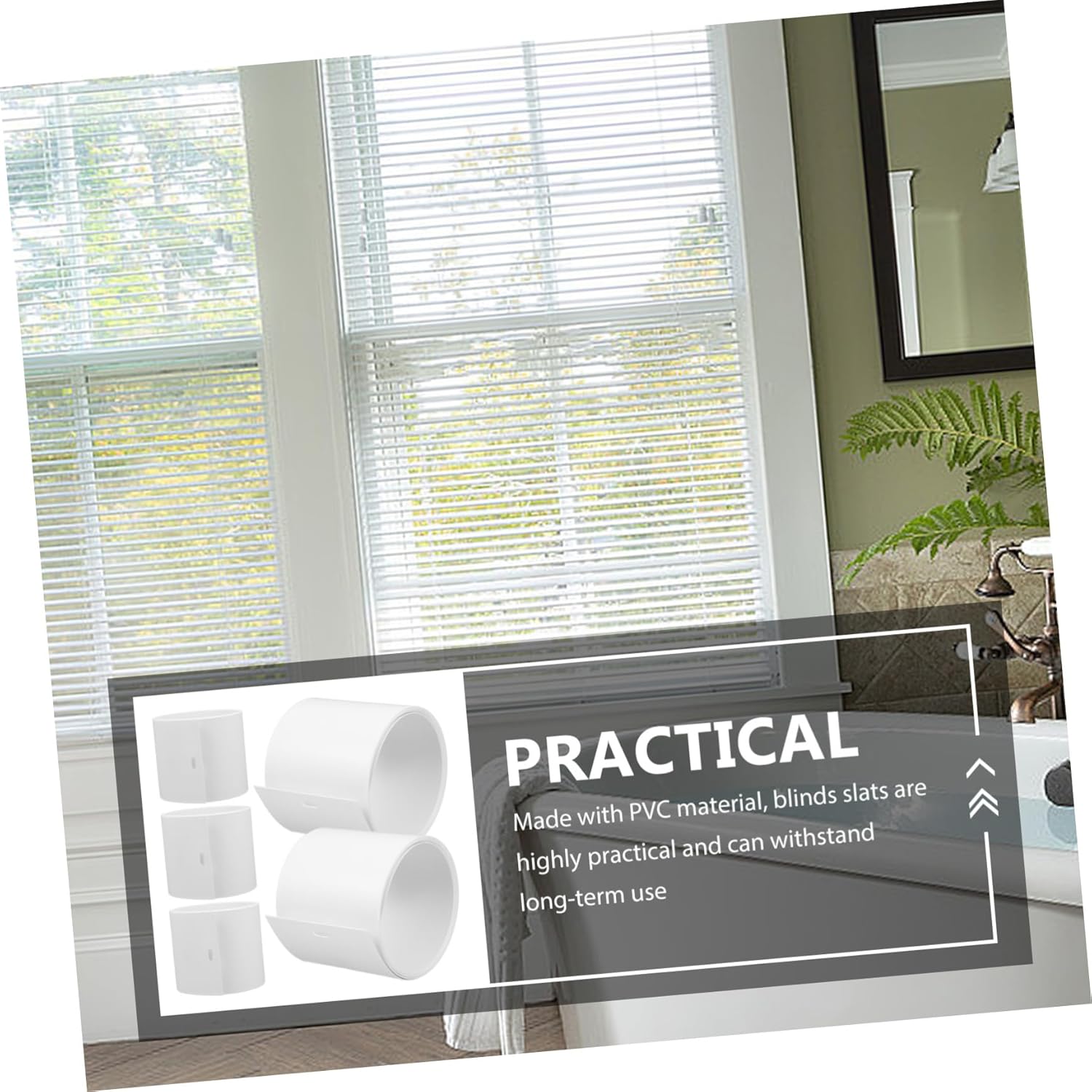 Uonlytech 5pcs Replacement Blinds Slats for Vertical Blinds for Patio Outside Mount Windows