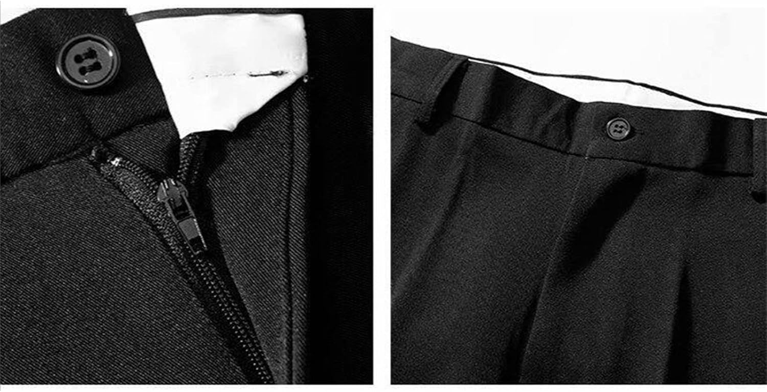 Men's Business Vertical Straight Suit Pants Classic-Fit Flat-Front Dress Pant Slim-Fit Golf Straight Pant