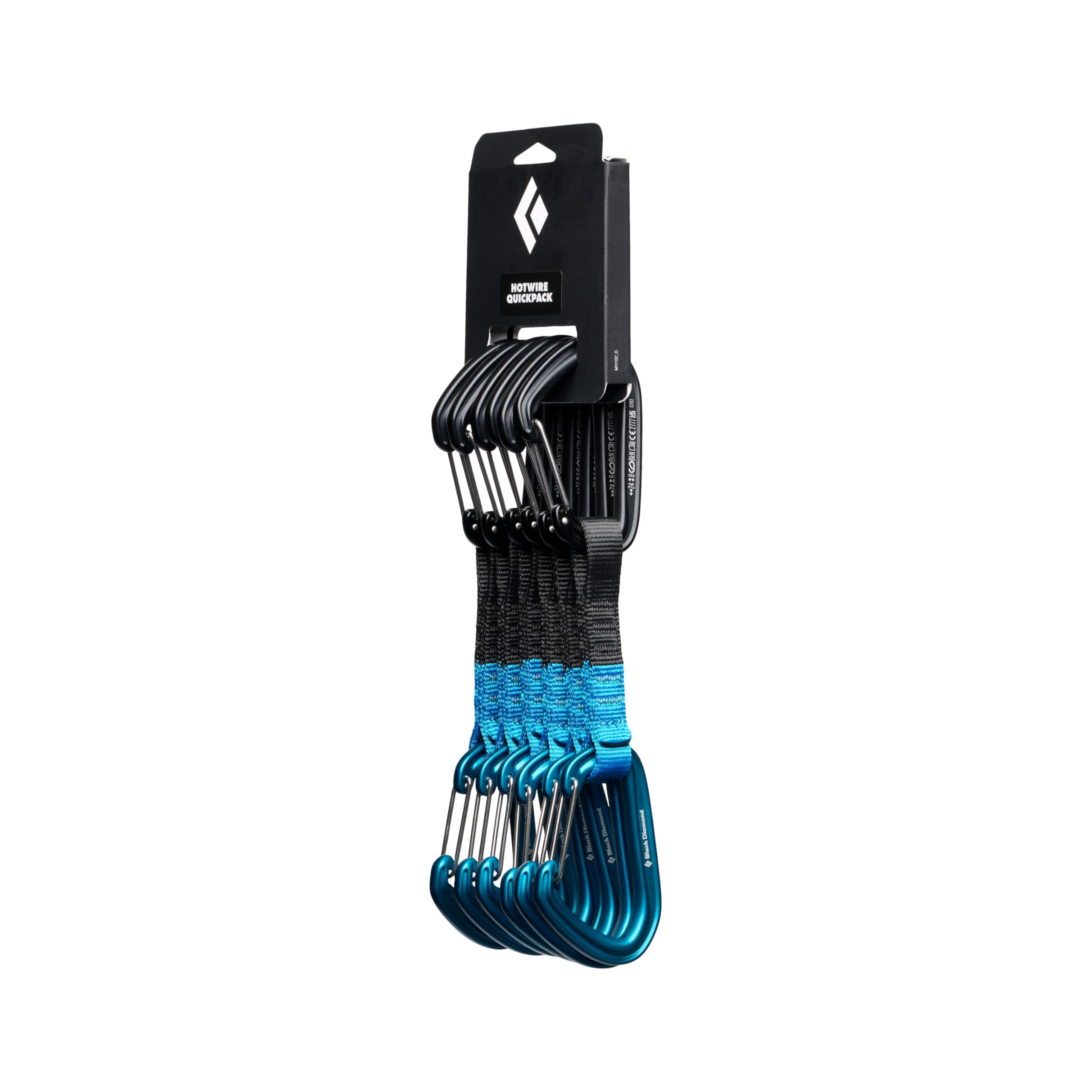 BLACK DIAMOND HotWire Quickpack 12cm | 6-Pack Wiregate Quickdraws | Durable Dogbones | Lightweight Draws for Sport & Trad Rock Climbing | Desert Sky