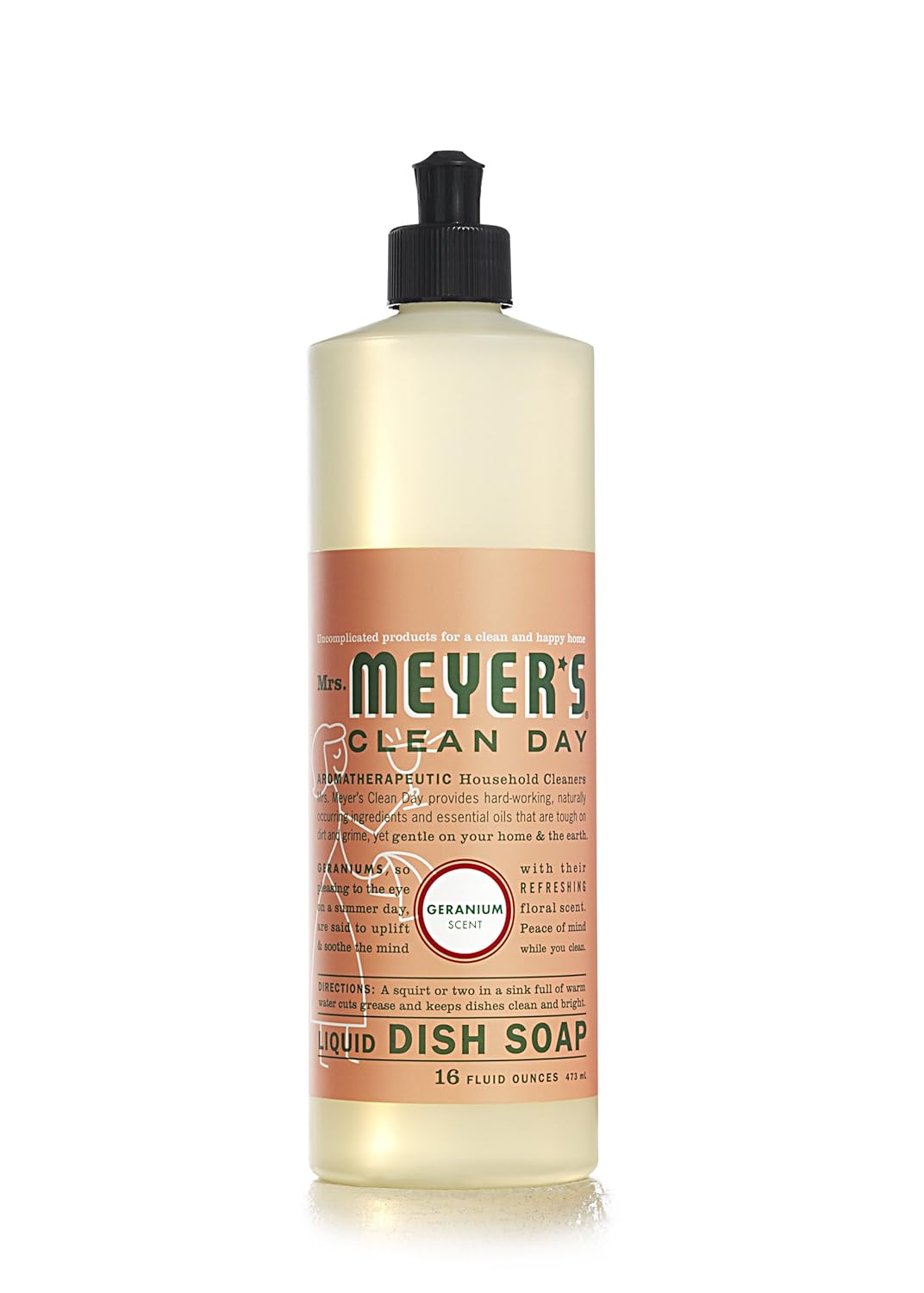 MRS MEYERS CLEAN DAY Liquid Dish Soap Geranium 16 Fluid Ounce
