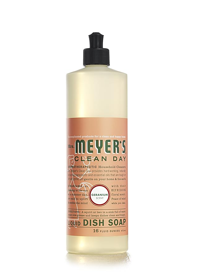 MRS MEYERS CLEAN DAY Liquid Dish Soap Geranium 16 Fluid Ounce