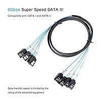 Vista 4 de Cable SATA-III de 3.3 ft, 4 unidades/set-SATA-6Gbps HDD-SDD de cable de datos de repuesto para servidor Bitcoin Computadora SSD HDD CD DVD