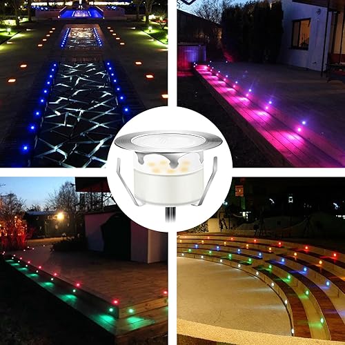 Miniatura 7 de Kit de luces LED para terraza, IP67, impermeable, 1.78, luz regulable para escaleras, paquete de 12 luces de decoración empotradas de bajo voltaje,