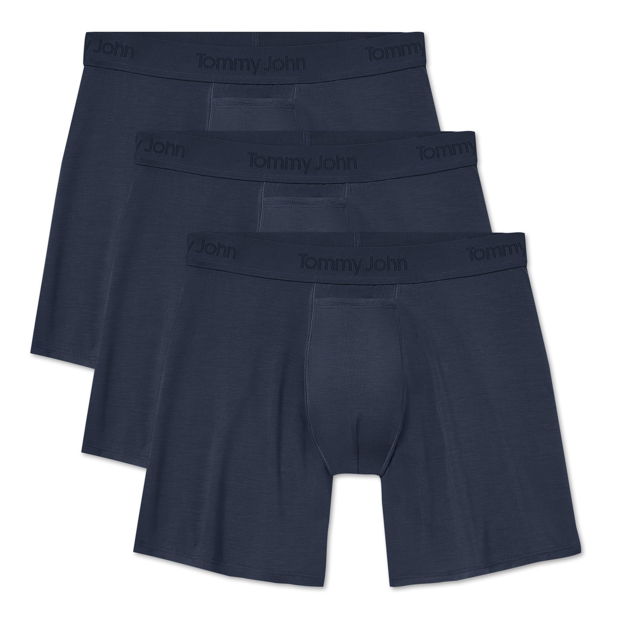 Tommy John Second Skin Relaxed Fit 6 Boxer - 3 Pack Luxurious Modal Stretch Fabric Non-Pilling Comfortable Contour