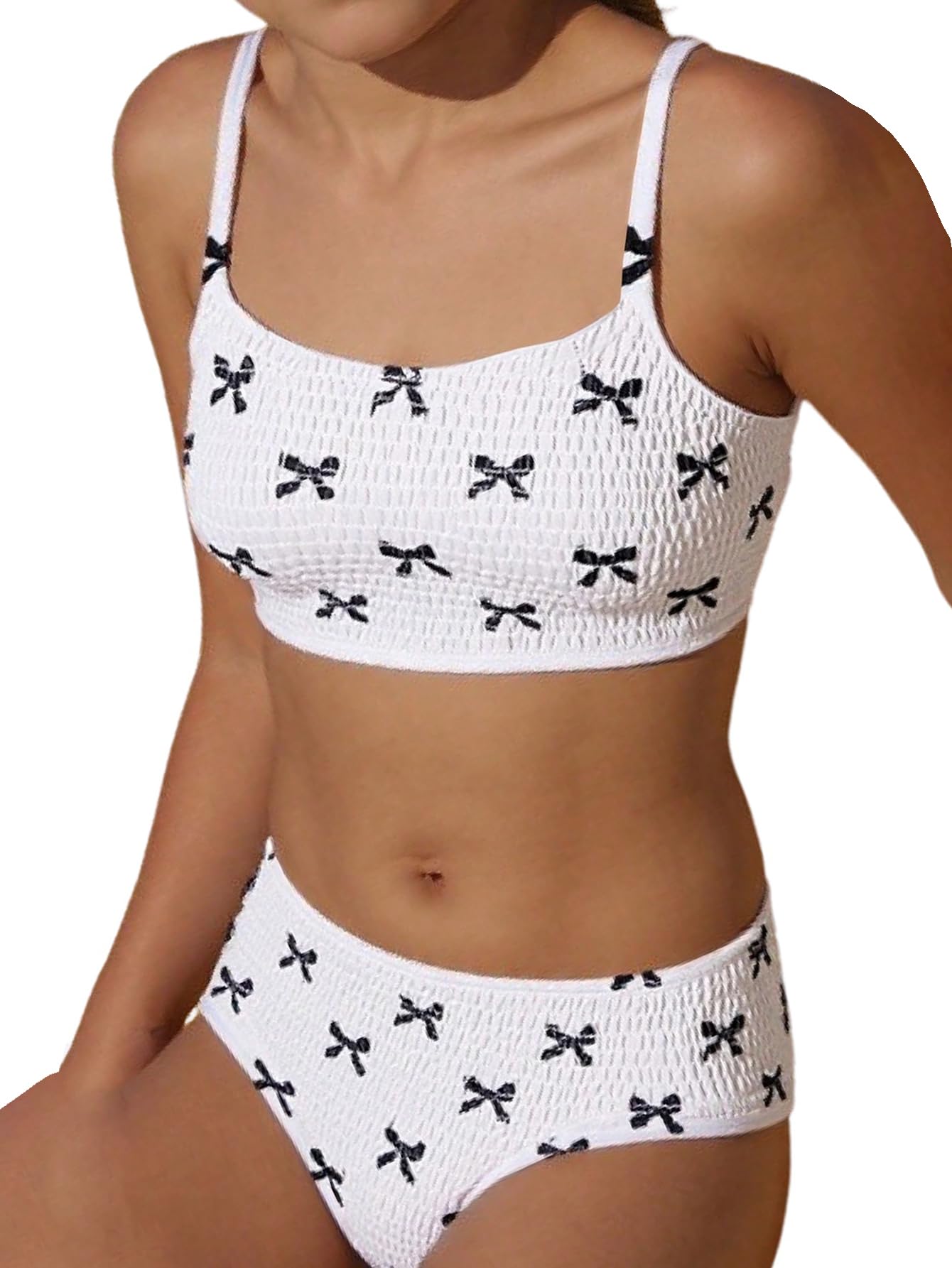 SweatyRocks Bikini dziewczęce 122-152 bikini z kokardką, kostium kąpielowy, dla nastolatek, dziewcząt, moda kąpielowa, moda plażowa