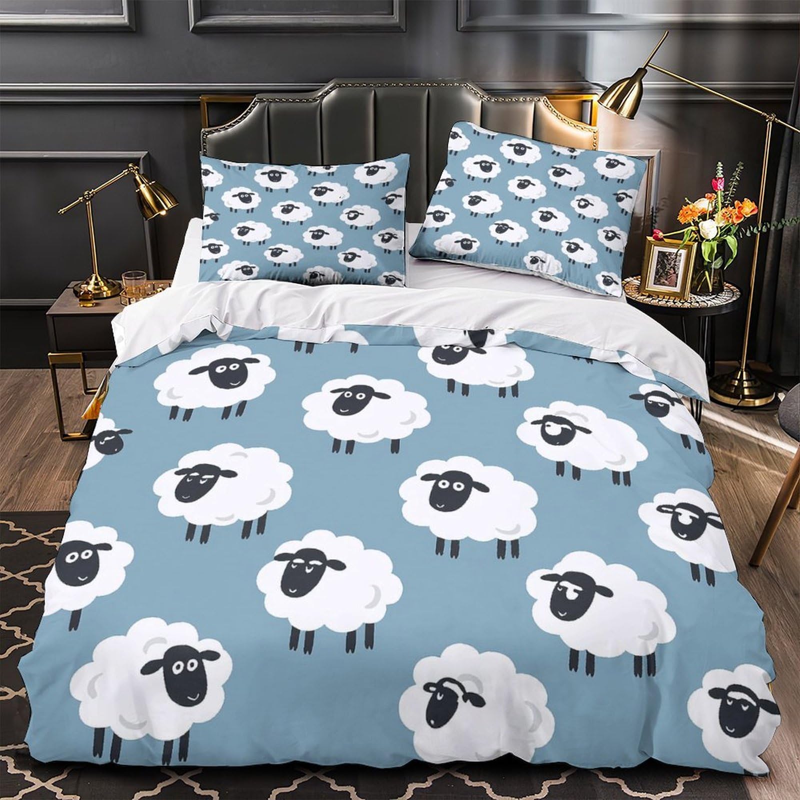 Housse de couette requin anti acarien et hypoallergique pour le lit double d'un ado