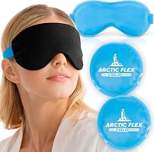 Cold Eye Mask - Gel Ice Pack For Cool Sleeping, Dry Night Treatment - Reusable Hot Spa Therapy For Sleep, Skin Puffiness, Migraine, Soothing Headache - Soft Cooling Heating Compress Cover