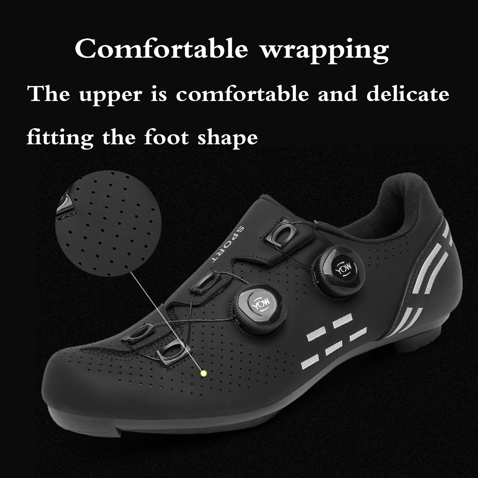 Herren Fahrradschuhe,Fahrradschuhe,Mountainbike Schuhe Herren,Rennrad Schuhe MäNner,Atmungsaktive,rutschfest,Mit Schnalle,Bequeme,Geeignet FüR Indoor- Und Outdoor-FahrräDer