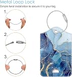 Fintie 2 Pcs Luggage Tags, Privacy Cover ID Label with Stainless Steel Loop and Address Card for Travel Bag Suitcase (Ocean Marble)