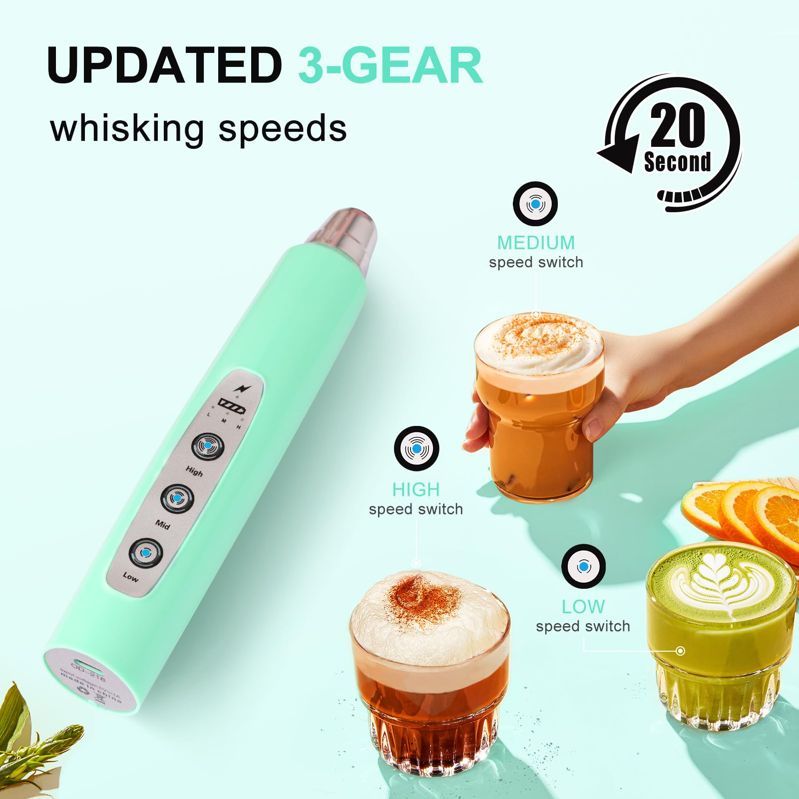 Rechargeable Milk Frother - Coffee & Cappuccino -2 Rechargeable Milk Frother - Coffee & Cappuccino -2
