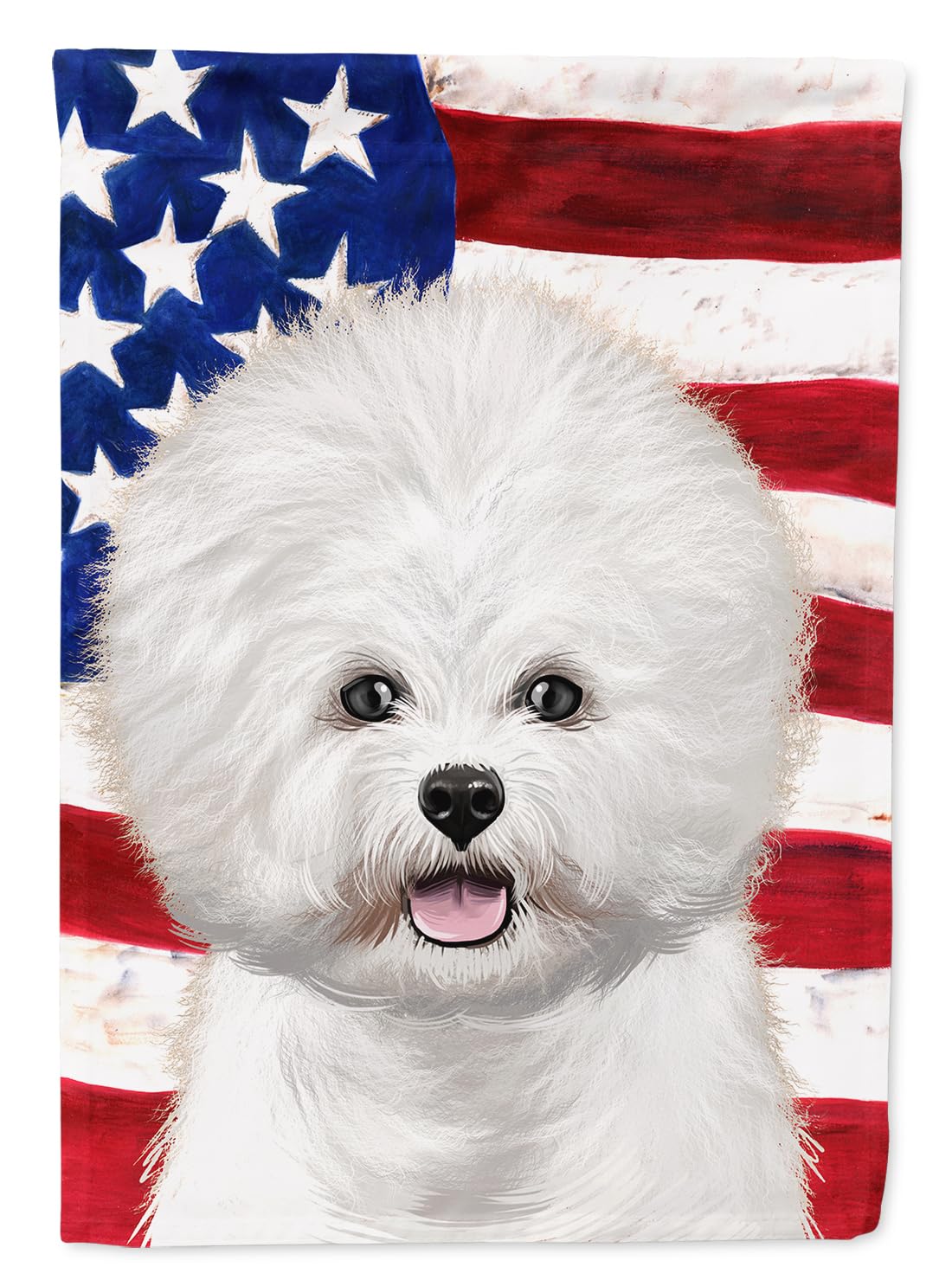 Bichon Frisé drapeau américain pour sublimer votre jardin en été