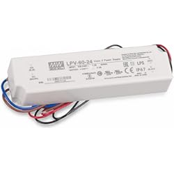 Transformador De Corriente 800 5 Fuente de alimentación LED transformador Mean Well LPV-60 – 24 fuente de alimentación conmutada, 24 V / 2.5 A / 60 W IP67 LED transformador para iluminación LED