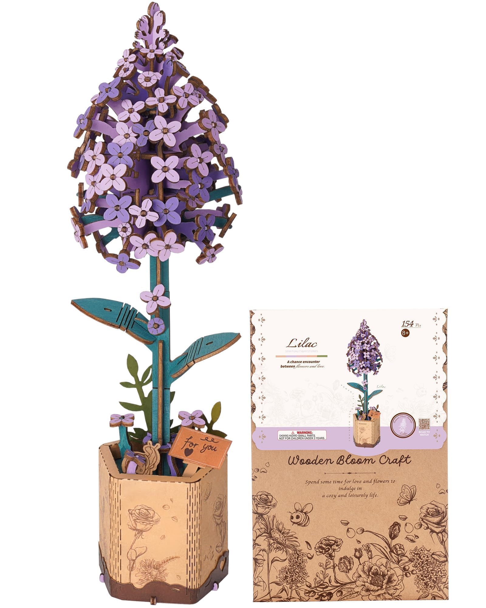 Amazon.com: Wowood 3D Flower Wooden Puzzles for Adults-Lilac, DIY