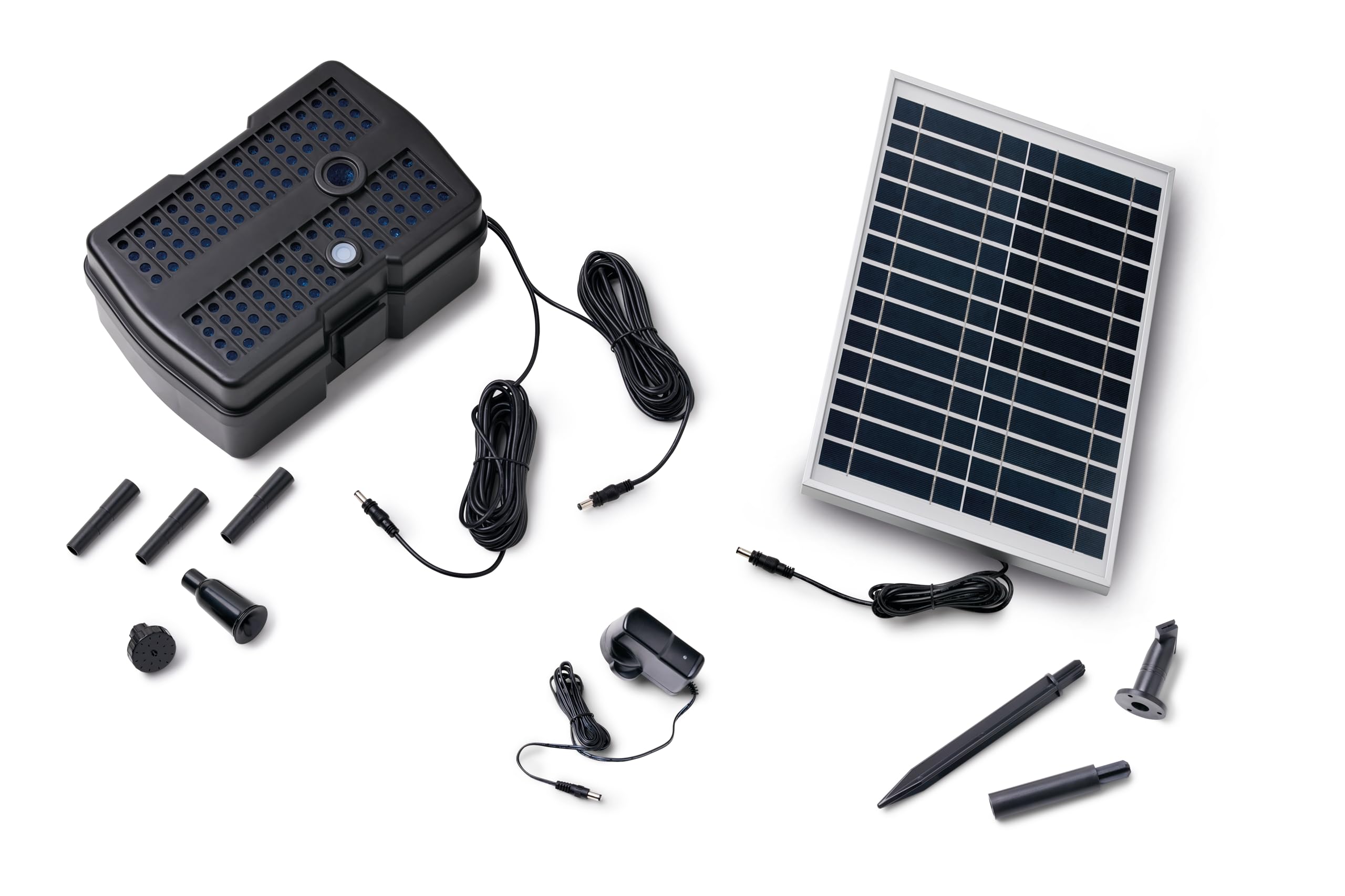 Pontec 95593 PondoRell 1500 UVC Solar - Filtro subacuático con solar, para estanques de hasta 1500 litros (sin peces), incluye clarificador UVC