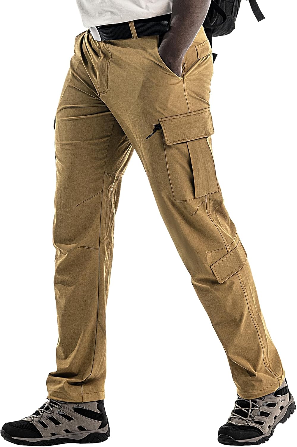 Men's Tactical Cargo Pants Ripstop Stretch Waterproof 7 Pockets Lightweight Breathable for Work Construction Hiking