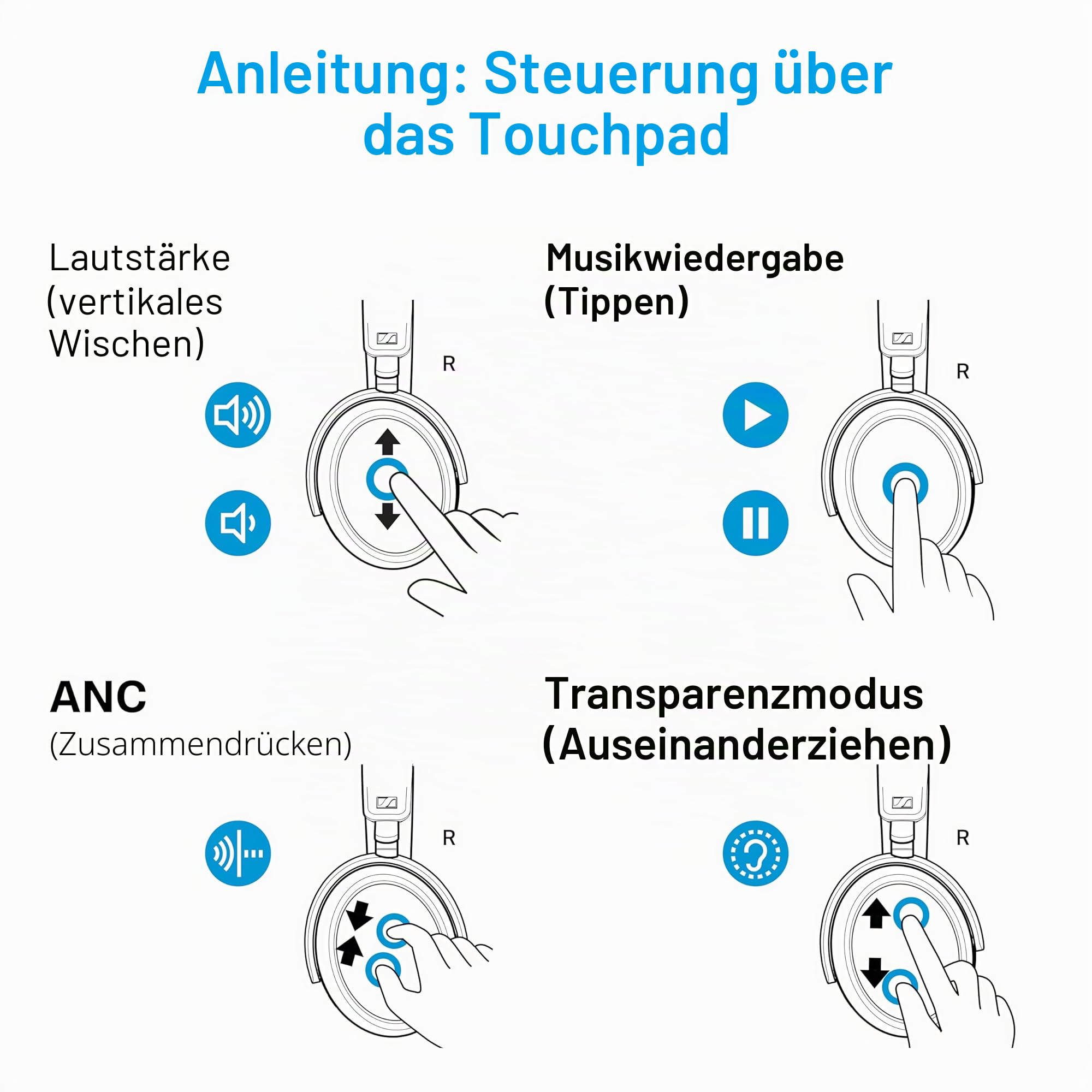Sennheiser MOMENTUM 4 Wireless Noise Cancelling Headphones – Bluetooth Kopfhörer Headset für kristallklare Anrufe mit adaptiver Geräuschunterdrückung, Over-Ear, 60 h Akku, faltbar, Graphit