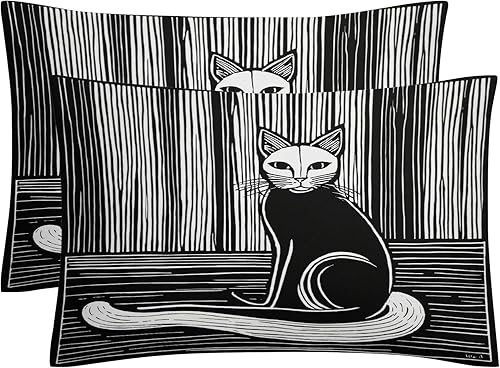 Miniatura 2 de OmErsa Juego de funda de edredón de tamaño individual, diseño de rayas blancas y negras de 3 piezas, funda de edredón de microfibra suave con