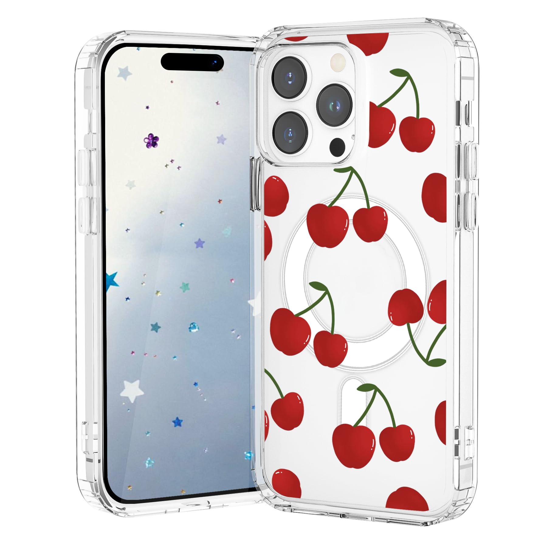 Coque transparente cerise pour iPhone 17 Pro Max style kawaii - 8
