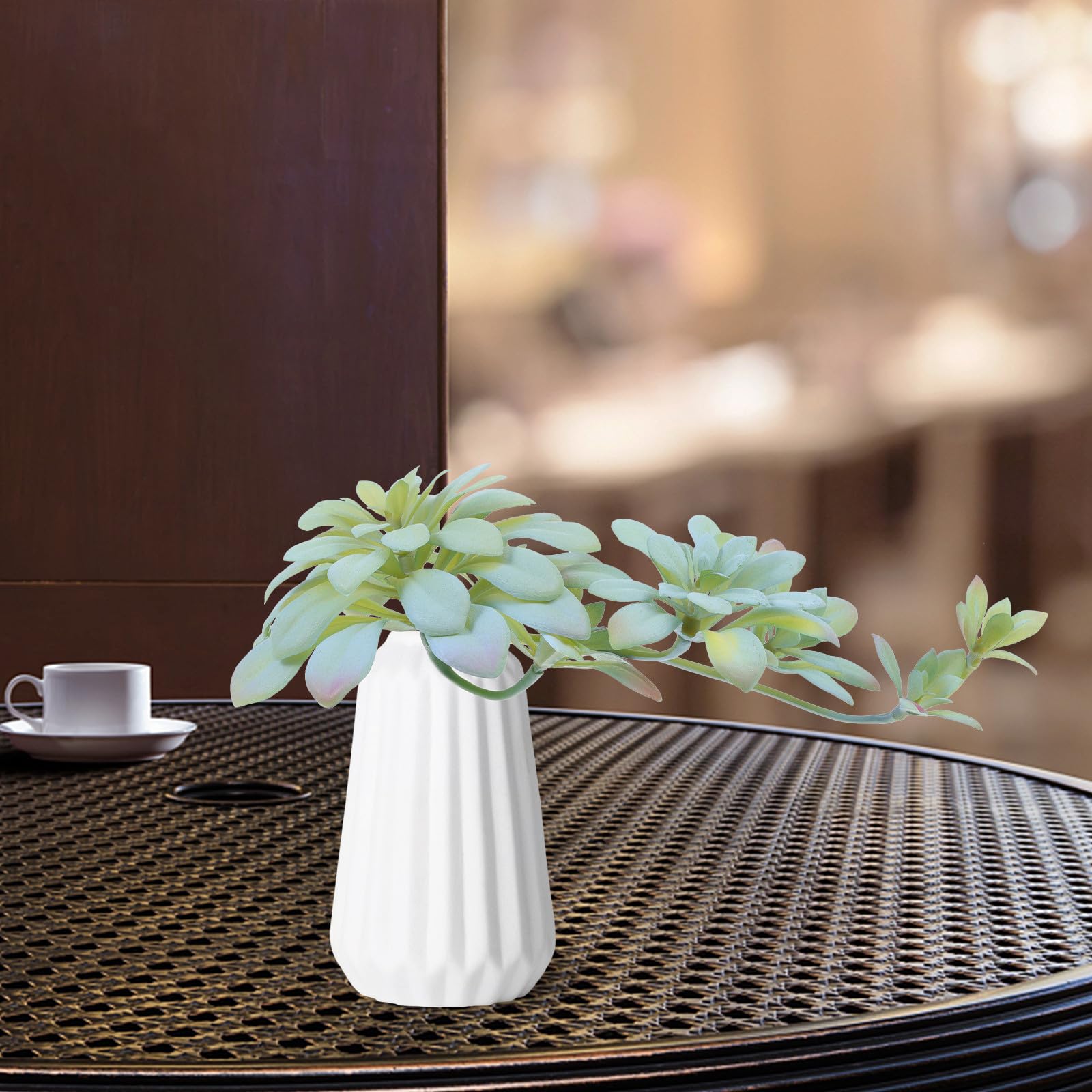 Milisten Plante Artificielle Succulente Réaliste 27cm en Plastique, Rotin