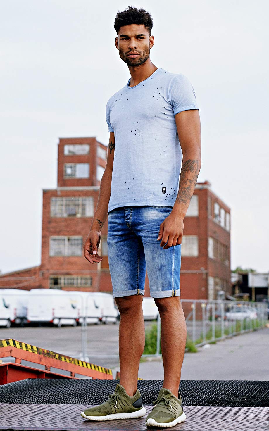 RED BRIDGE Pantaloncini a Jeans da Uomo Bermuda Estivi Casual Denim Cotone