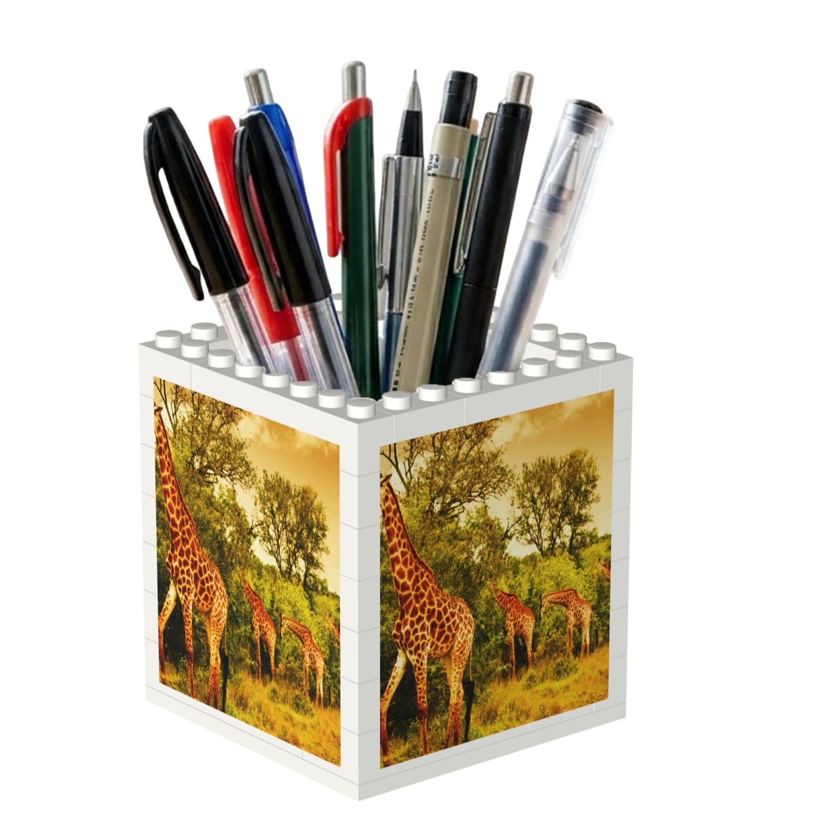 Poadnly Wild Giraffe, Pen Pot Pencil Holder for Office Home School, Compact Desk Organiser for Office Stationery