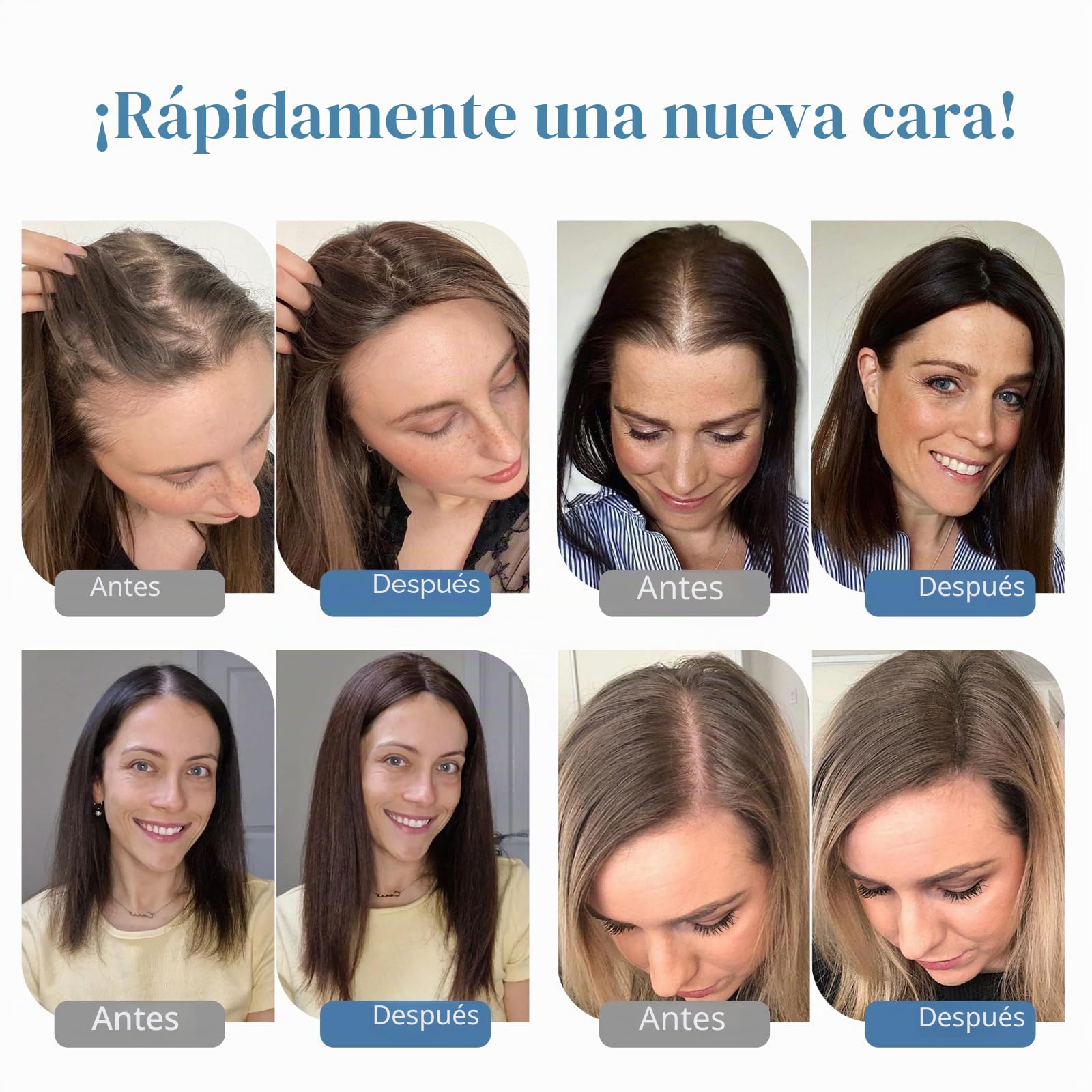 Toppers para el cabello humano para mujer, toupets ligeros para mujeres, 100 % atados a mano, clip en postizo para cabello fino, parte superior de la cabeza, mullido, liso, sin flequillo (4T10/16#)