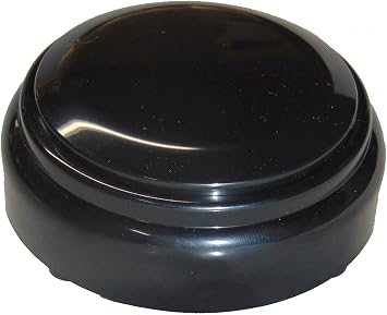 Black Essential Recordable Buttons - Records up to a 10-Second Message by CUSTOM EASY BUTTON Black Base & Top