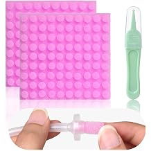 Qunlions life Replacement for Nosefrida Nasal Aspirator Filters, 200-Pack of Premium Nasal Aspirator Hygiene Sponges, with Nose Cleaning Tweezers Red,200 Count
