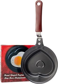 OOTB Heart Frying Pan, Aluminium, Silver, 23 x 12 x 2.5 cm