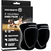 Rehband Volleyball Knee Pads 5mm Neoprene, Protective Knee Sleeves for Indoor Volleyball, Shock-Absorbing Knee Protection for Training & Matches, Unisex, ColourBlack - 1 Pair, SizeMedium