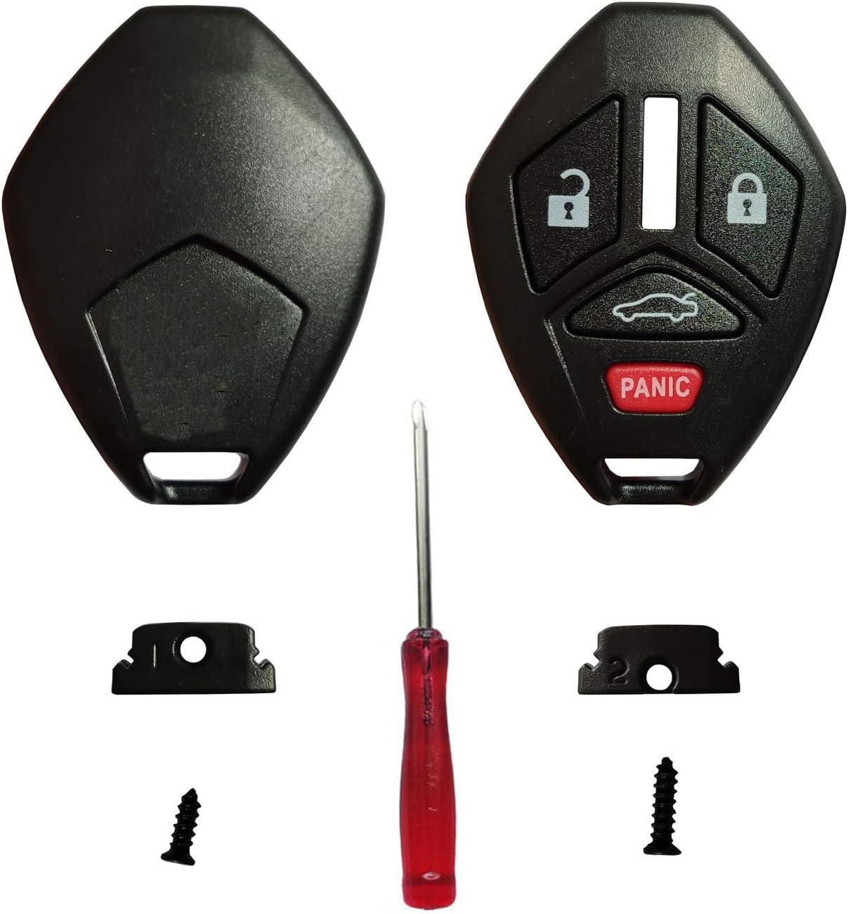 for Mitsubishi Key Fob Shell,Replacement for Mitsubishi Eclipse Endeavor Galant Lancer Outlander Key Fob Shell Housing Keyless Entry Remote Key Fob (1 Black)