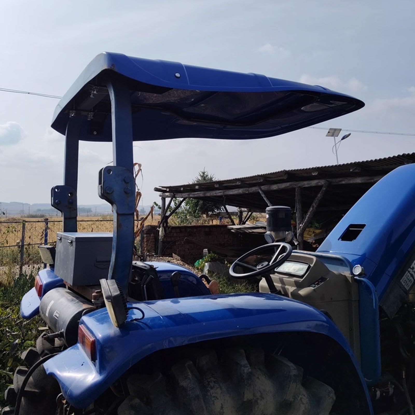 Traktor-Sonnenschutz, robustes Kunststoffdach mit Stahlrahmen, wetterbeständige obere Abdeckung für Landwirtschaft und Viehzucht, universelle Passform
