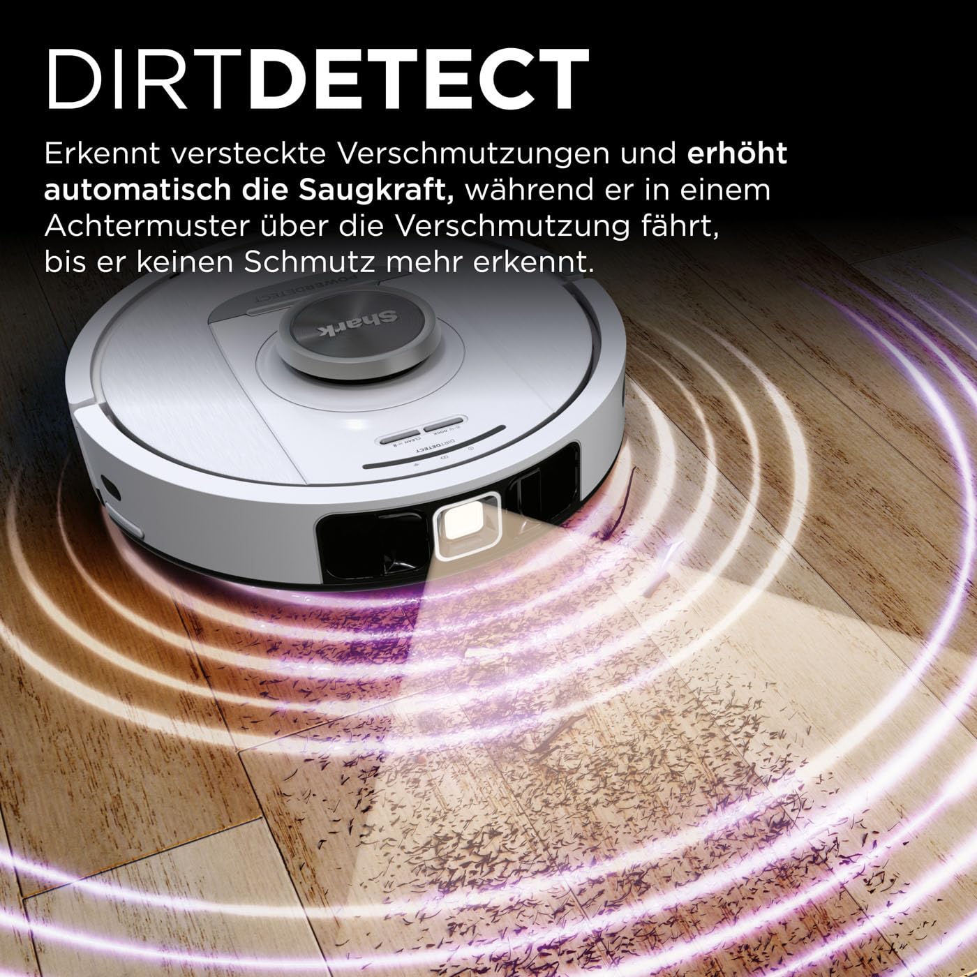 Shark PowerDetect Saugroboter selbstleerend mit 3D- & LiDAR-Navigation, Anti-Allergen- & Anti-Geruch-Basis, NeverStuck-Hindernisumgehung, für Teppiche, Hartböden & Tierhaare, Weiß AV2820VEEUWH