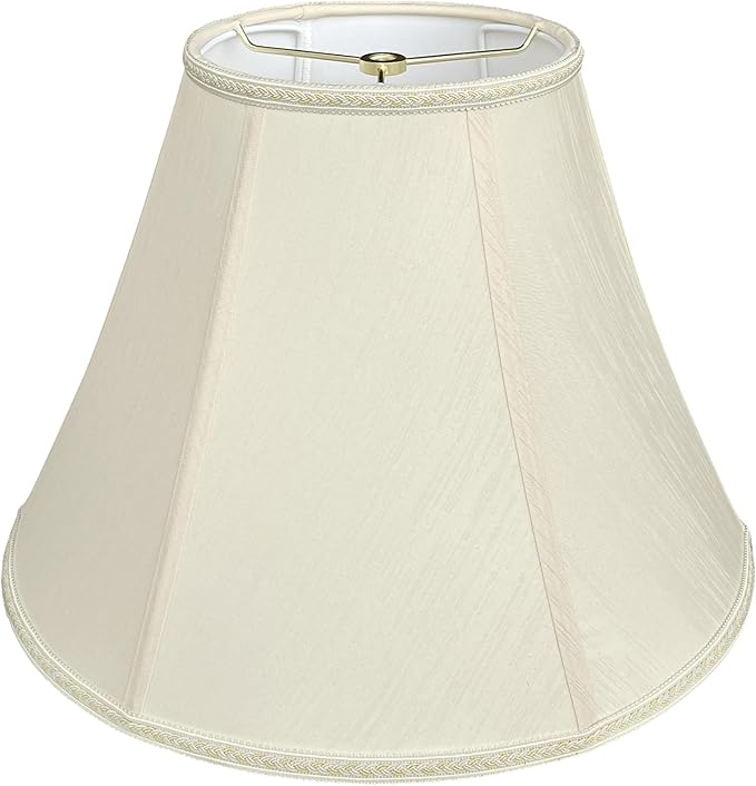 TOOTOO STAR Black Bell Lamp Shade – 6" Top X 13" Bottom X 9.25" H, Spider Fitter, Scalloped Fringe Trim, Vintage Style