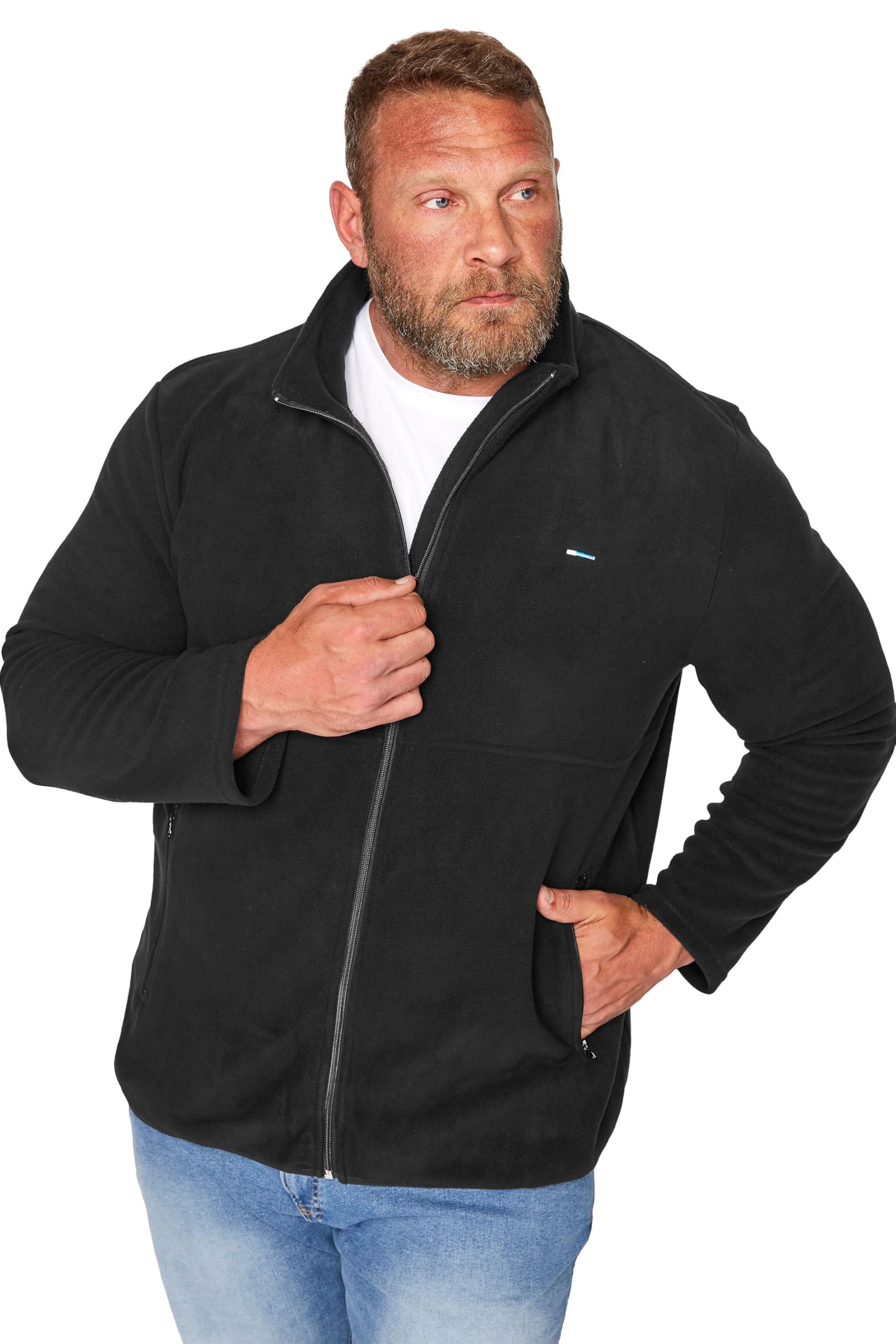 BadRhino Big & Tall Essential Zip Through Fleece - Men's - Plus Size Curve