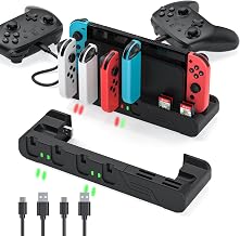 Switch Controller Charger Dock Compatible With Nintendo Switch And Switch OLED Model Joycons, Charges Up To 6pcs Joycon With Game Card Storage