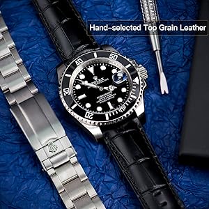 Amazon.com: OTTOODY Alligator Grain Leather Watch Bands, Quick Amazon.com: OTTOODY Alligator Grain Leather Watch Bands, Quick