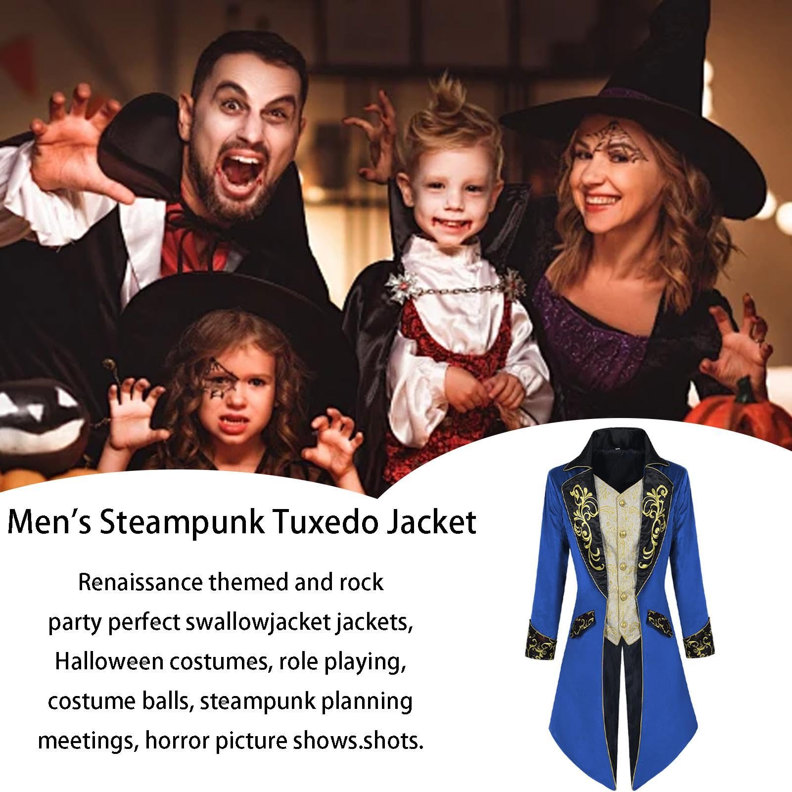 Męska Kurtka w Steampunk Gotycki Średniowieczny Wiktoriański Halloween | Wiktoriański Męski Kostium Płaszcz Wampira Na Świąteczne Przyjęcie, Maskaradę, Wampira, Role Play, Sesję