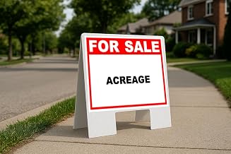 Acreage For Sale Whte Red Black Folding Coroplast A-Frame with Double-Sided 23in x23in