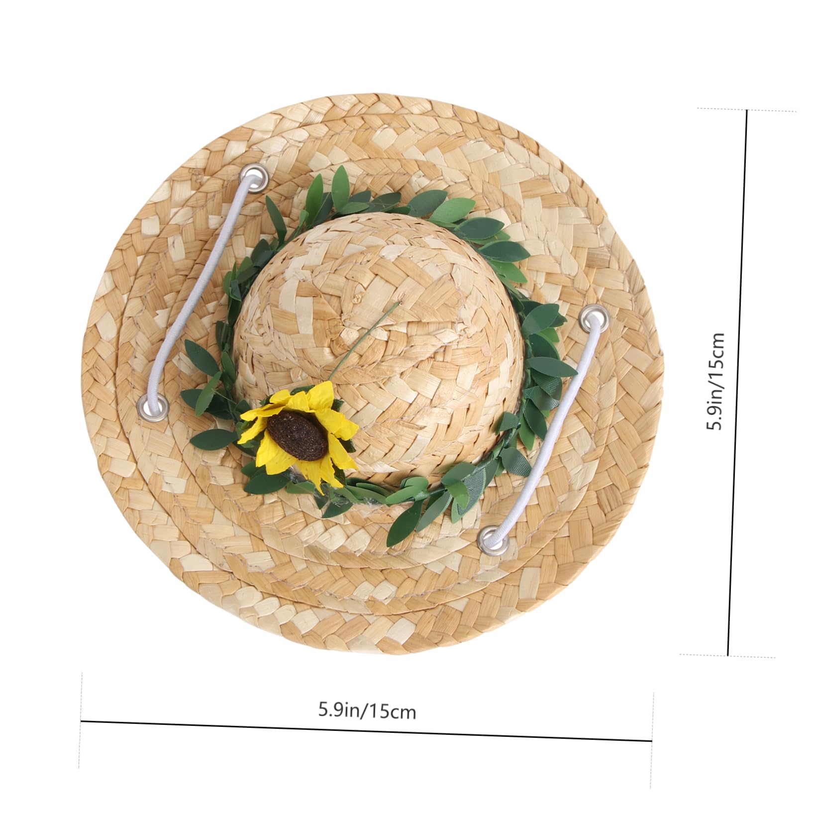 BESPORTBLE 1Pc Sunflower Straw Woven Hat for Pet Summer Dress Up Prop for Dogs Cats Fit for Pets Creative Sun Protection Fashion Accessory