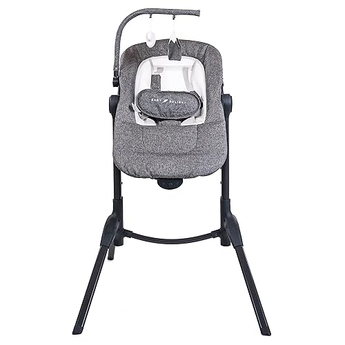Baby Delight Bloom Baby Seat Silla de bebé relajante y ajustable Portátil y compacto Tweed carbón