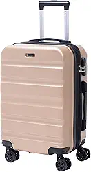 Mala de Viagem Expansível para bordo World Onboard Fibra Rígida ABS com Rodas duplas que giram 360° e cadeado embutido (Dourado)