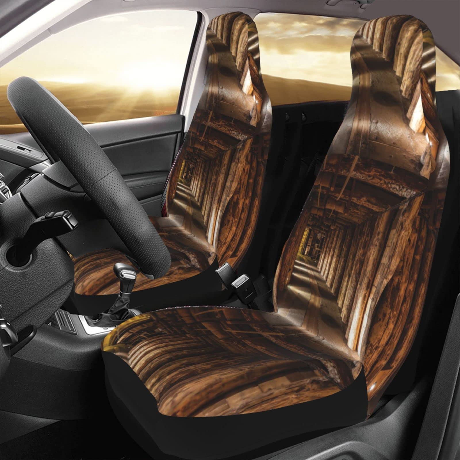 BAFAFA Autositzbezüge, Salzmine, bedruckt, universal, Vordersitz, Schutz, Autozubehör, passend für Auto, SUV, Limousine, LKW – 2 Stück