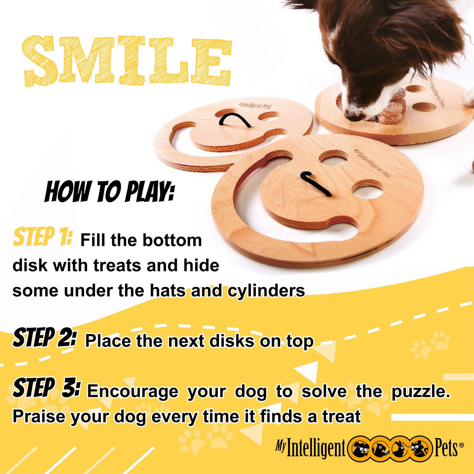 Juguete Interactivo de Madera para Perros Smile, M